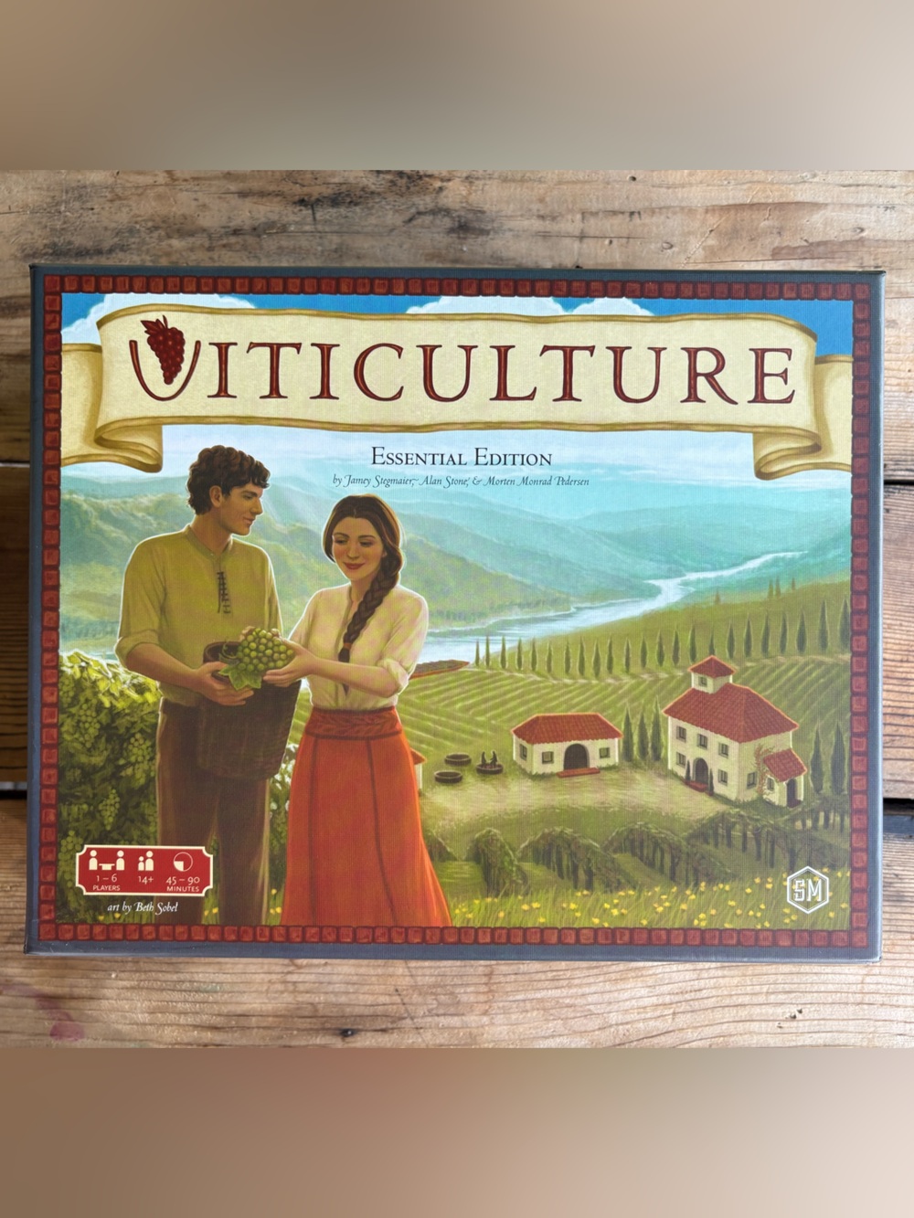 Viticulture Essential Edition Board Game - Tan, Green, Red